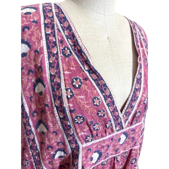 Emerson Fry Francina Caftan Rose Lurex One Size Vacation Resort Wear Boho - Picture 2 of 10